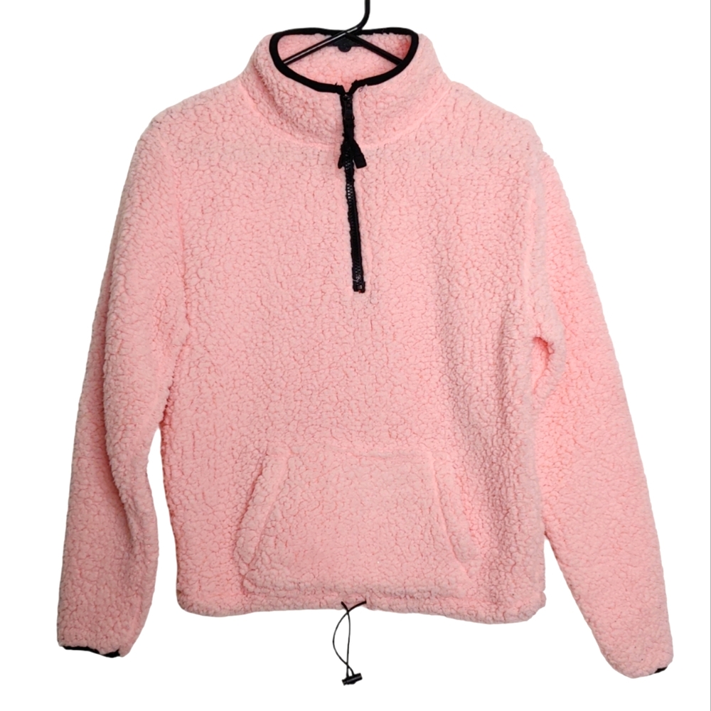 Girls No Boundaries Light Pink Fleece Half Zip Pullover Sweatshirt Size Small